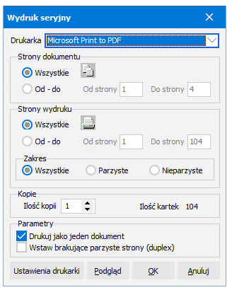 Opcja drukowania wszystkich PIT-11
