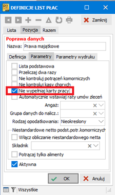 Ustawienie parametrów listy płac