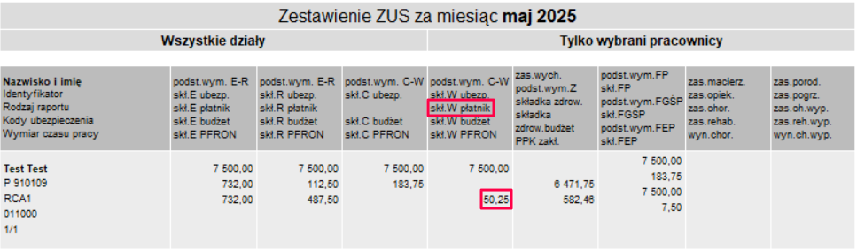 Raport miesięczny ZUS po korekcie