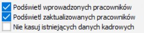 Opcja podświetlenia zaimportowanych osób