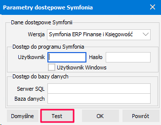 Zmień parametry dostępowe