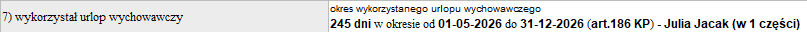 Urlop wychowawczy na świadectwie