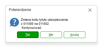 Komunikat z pytaniem o zmianę KTU z 0110-0-0 na 0110-0-2 w Nowym R2Płatnik