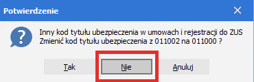 Komunikat o niezgodności KTU z opcją Nie w Symfonii R2Płatnik