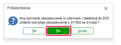 Komunikat o niezgodności KTU z opcją Nie w Nowym R2Płatnik