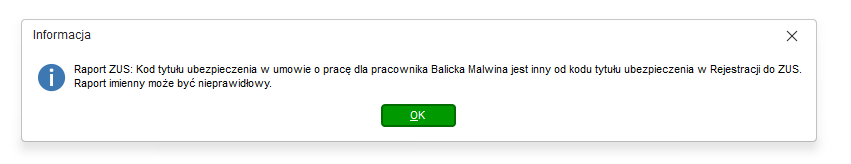 Komunikat o niezgodności KTU w umowie o pracę i Rejestracji do ZUS w Nowym R2Płatnik
