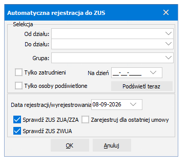 Menu kontekstowe z opcją Zatrudnienie i Wprowadź ZUA/ZZA/ZWUA w Nowym R2Płatnik