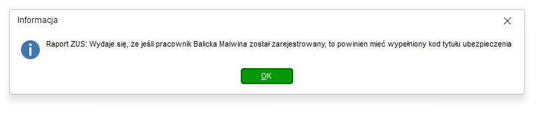 Komunikat o nieprawidłowościach w ewidencji Rejestracja do ZUS w Nowym R2Płatnik