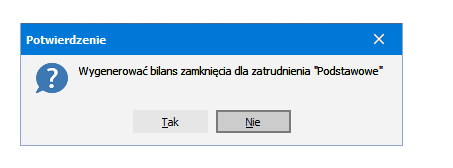 Komunikat Wygenerować bilans zamknięcia dla zatrudnienia w Symfonii R2Płatnik