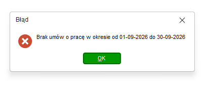 Komunikat Brak umów o pracę w okresie w Nowym R2Płatnik