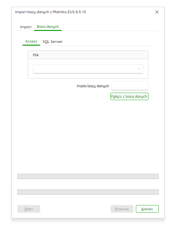 Połączenie z bazą Access – Nowy R2Płatnik
