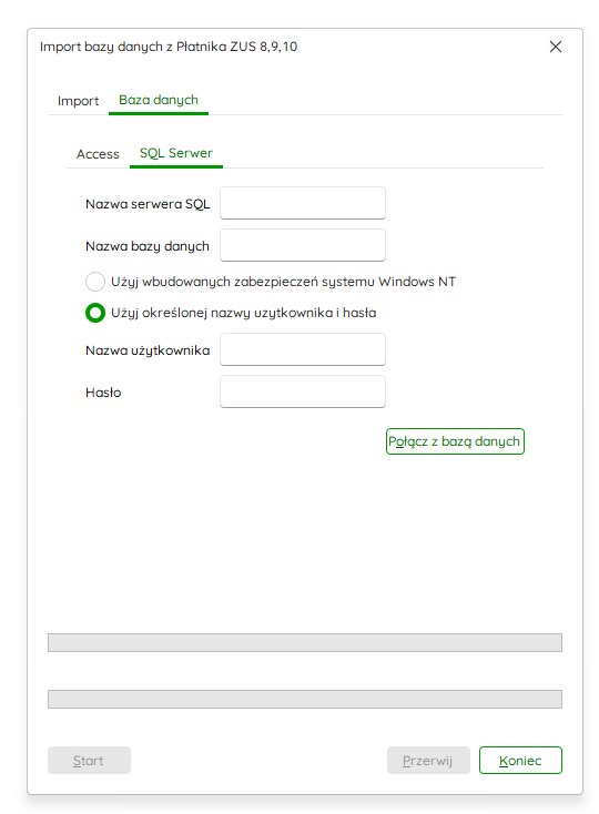 Połączenie z bazą MSSQL – Nowy R2Płatnik