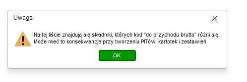 Komunikat o różnych kodach do przychodu brutto na liście płac w Nowym R2Płatnik