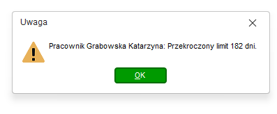 Komunikat o przekroczeniu limitu 182 dni przy kontynuacji – Nowy R2Płatnik