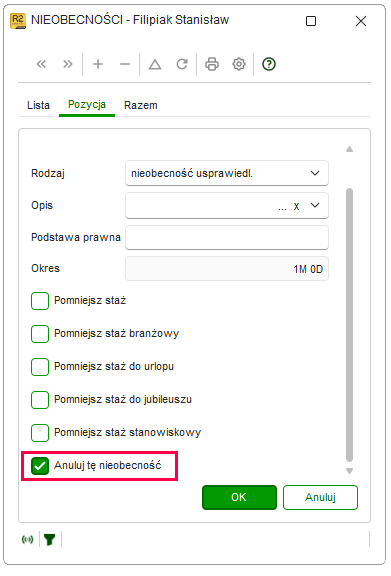 Anulowanie nieobecności usprawiedliwionej – Nowy R2Płatnik