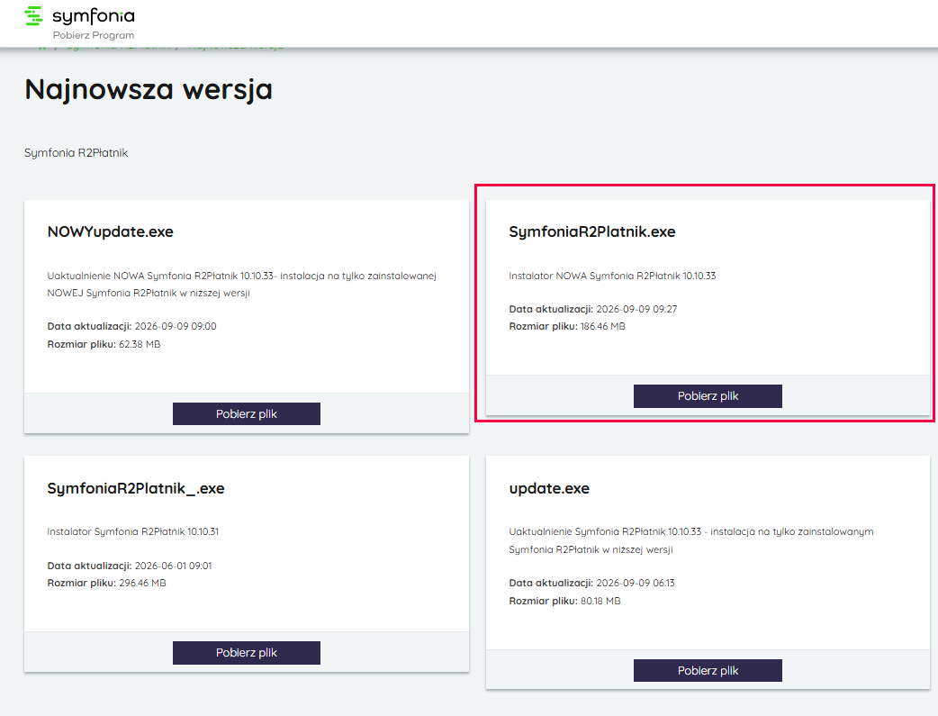 Instalator NOWA Symfonia R2Płatnik