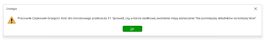 Komunikat o przekroczeniu 31 dni chorobowego – Nowy R2Płatnik