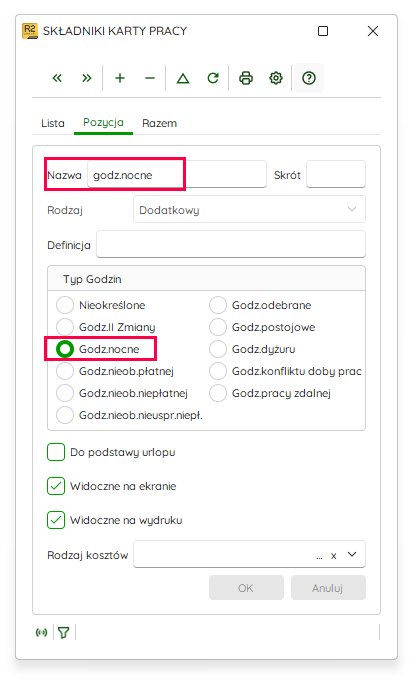 Definicja składnika godzin nocnych – Nowy R2Płatnik