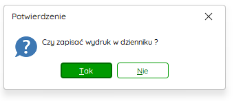 Komunikat zapisu wydruku w dzienniku – Nowy R2Płatnik