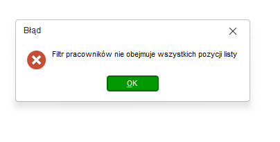 Komunikat o aktywnych filtrach w oknie Pracownicy w Nowym R2Płatnik