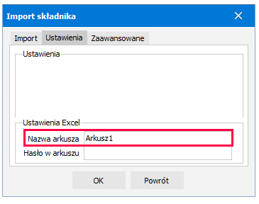 Pole Nazwa arkusza na zakładce Ustawienia – R2Płatnik