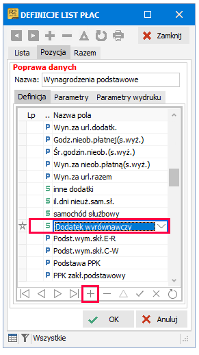 Pole Podst.wym.skł.E-R w definicji listy płac – R2Płatnik