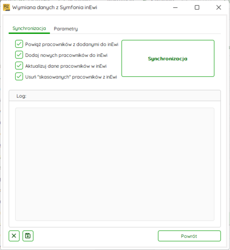 Zakładka Synchronizacja z etapami synchronizacji – Nowy R2Płatnik